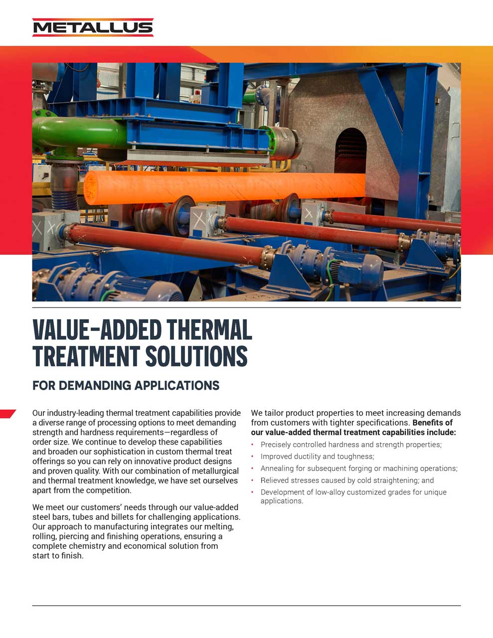 Hoja de venta de tratamiento térmico