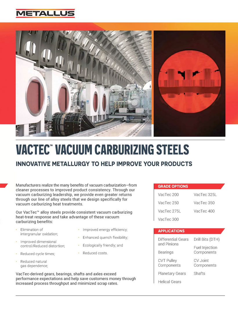 ACEROS DE CARBURACIÓN AL VACÍO VACTEC™